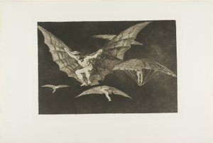 Un modo di volare, da Disparates, pubblicato come tavola 13 in Los Proverbios da Francisco Jose de Goya y Lucientes