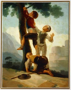 Ragazzi che si arrampicano su un albero ... (pittura su tela) da Francisco Jose de Goya y Lucientes