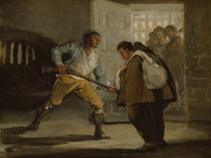 El Maragato minaccia frate Pedro de Zaldivia con la sua pistola