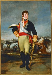 Ferdinando VII, re di Spagna, in un accampamento di cavalleria... (dipinto su tela) da Francisco Jose de Goya y Lucientes