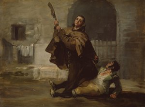 Frate Pedro Clubs El Maragato con il calcio della pistola, 1806 circa (olio su tavola) da Francisco Jose de Goya y Lucientes