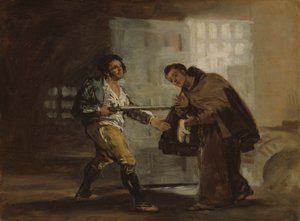 Frate Pedro offre le scarpe a El Maragato e si prepara a spingere via la sua pistola