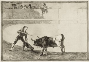 GOYA Y LUCIENTES, Francisco de (1746-1828). Pedro Romero che uccide il toro fermo. 1816. (25,1 x 35,9 cm). ROMERO, Pedro (1754-1839). Torero spagnolo. Tavola 30 di 