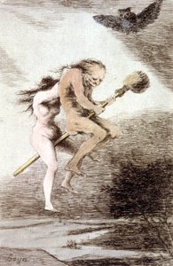 "Linda maestria" streghe su una scopa, c. 1802 da Francisco Jose de Goya y Lucientes