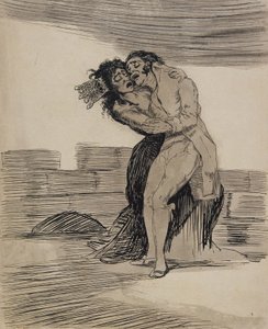 Uomo e donna che si abbracciano da Francisco Jose de Goya y Lucientes