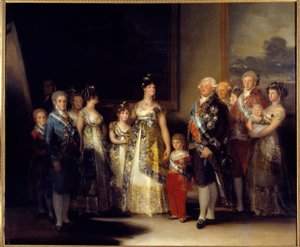 Ritratto del re di Spagna Carlo IV e della sua famiglia. Al centro la regina Maria Luisa di Borbone-Parma