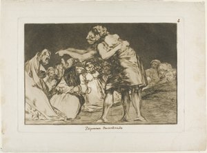 Colei che è mal sposata non perde mai occasione per dirlo, tavola sette da Los Proverbios da Francisco Jose de Goya y Lucientes