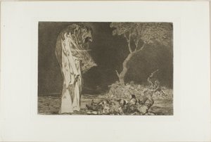 Soldati spaventati da un fantasma, da Disparates, pubblicato come tavola 2 in Los Proverbios da Francisco Jose de Goya y Lucientes