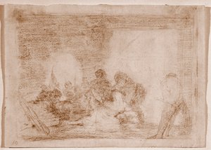 I disastri della guerra: Un uomo testimone dello stupro di sua moglie (disegno) da Francisco de Goya