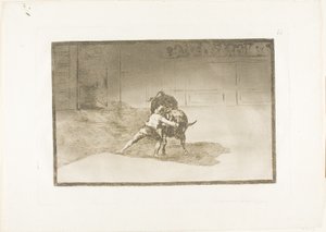 Il famoso Martincho piazza le banderillas, giocando con il toro con il movimento del suo corpo, tavola 15 da L