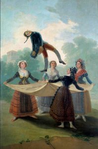 Giovani donne che lanciano in aria una bambola di pezza da Francisco de Goya