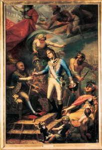 Carlo IV di Spagna (1748-1819) nomina Manuel Godoy (1767-1851) Ammiraglio della Marina da Francisco Llacer y Valdermont