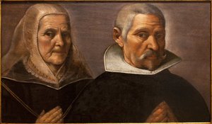 Ritratto di una coppia anziana in preghiera da Francisco Pacheco