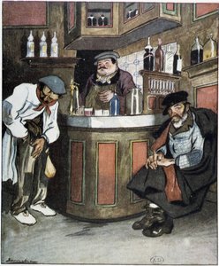Un bar, disegno di Sancha, inizio XX secolo