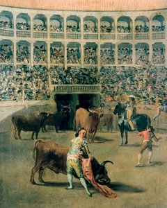 Corrida con mantello o i colpi del mantello. Dipinto su metallo di Francisco de Goya y Lucientes, 1793