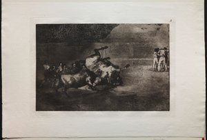 Corride: Un cavallo gettato dal toro da Francisco de Goya