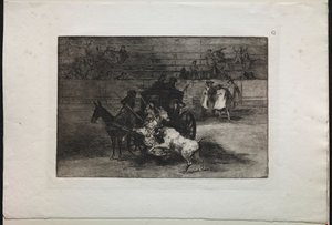 Corride: Lotta in una carrozza trainata da due muli da Francisco de Goya