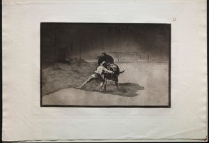 Corride: Il famoso Martincho piazza le banderillas giocando con il toro con il movimento..., 1876