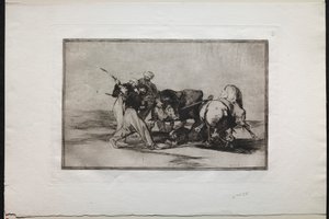 Corride: I Mori si stabilirono in Spagna, rinunciando alle superstizioni del Corano, 1876 da Francisco de Goya
