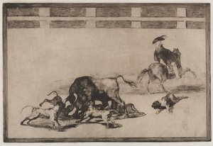 Corride: Liberano i cani sul toro da Francisco de Goya
