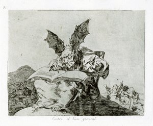 Contro il bene comune. Tavola 71 da I Disastri della Guerra, 1810-1820 da Francisco de Goya