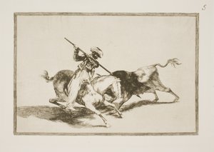 Il muratore ispirato Gazul è il primo a infilzare tori secondo le regole da Francisco de Goya
