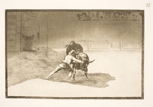 Il famoso Martincho piazza le banderillas, inganna il toro con i movimenti del suo corpo da Francisco de Goya