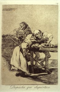 Despacha Que Dispiertan, plate 78 da Los Caprichos, 1799 da Francisco de Goya