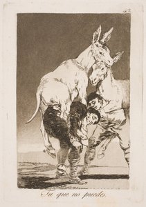 Tu che non puoi, devi portarmi sulla tua schiena da Francisco de Goya