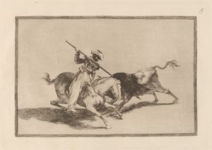 Il moro animoso Gazul è il primo a lanciare tori secondo le regole da Francisco de Goya