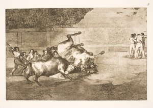 Cavallo gettato a terra da un toro da Francisco de Goya