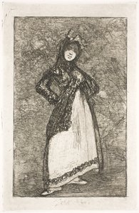 Maja su uno sfondo di demoni da Francisco de Goya