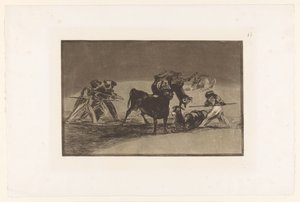 Mori e asini in lotta con un toro da Francisco de Goya
