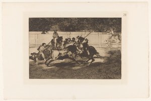 Rendon infilza un toro con la sua lancia da Francisco de Goya