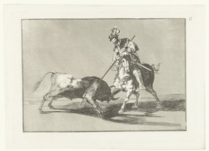 Rodrigo Díaz de Vivar ferisce un toro (serie: La Tauromaquia) da Francisco de Goya
