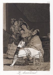 Lei lo spoglia (Le descanona), tavola 35 di Los Caprichos, c.1797-98 da Francisco de Goya