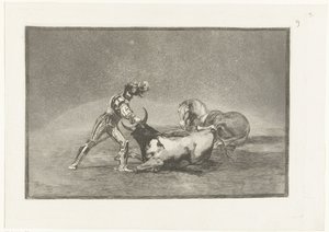 Cavaliere spagnolo uccide un toro da Francisco de Goya