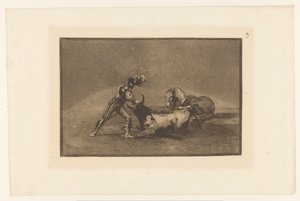 Cavaliere spagnolo uccide un toro da Francisco de Goya