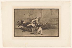 Toro catturato dai toreri (La Tauromachia) da Francisco de Goya