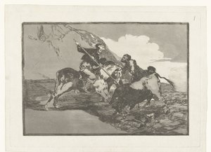 Caccia al toro a cavallo (La Tauromachia)