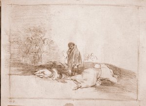 I disastri della guerra: Nessuno lo aiuta (disegno preparatorio) da Francisco de Goya