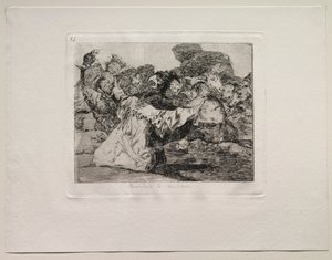 Gli orrori della guerra: spettacolo dei ciarlatani da Francisco de Goya