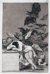 Il sonno della ragione genera mostri. Capriccio No 43 da Francisco de Goya