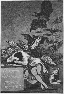 Il sonno della ragione genera mostri. Capriccio n. 43, 1797-1798