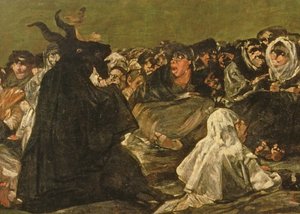 Il sabba delle streghe o Il grande caprone, (uno dei dipinti neri), c.1821-23 (dettaglio) da Francisco de Goya