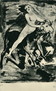 Strega che cavalca una capra, fine XVIII-inizio XIX secolo, 1943 da Francisco de Goya