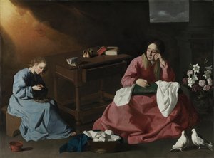 Cristo e la Vergine nella casa di Nazareth, c.1640