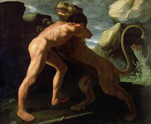 Ercole combatte con il leone di Nemea da Francisco de Zurbaran