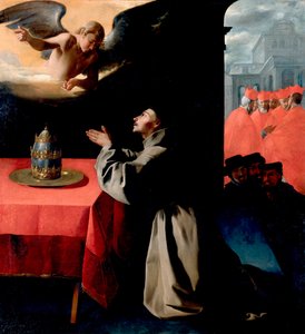 San Bonaventura (Giovanni di Fidanza, detto il dottore Serafico, san Bonaventura) in preghiera da Francisco de Zurbaran