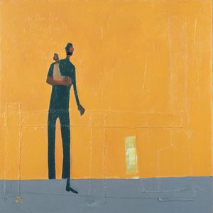 Padre e figlio (tecnica mista su tela)